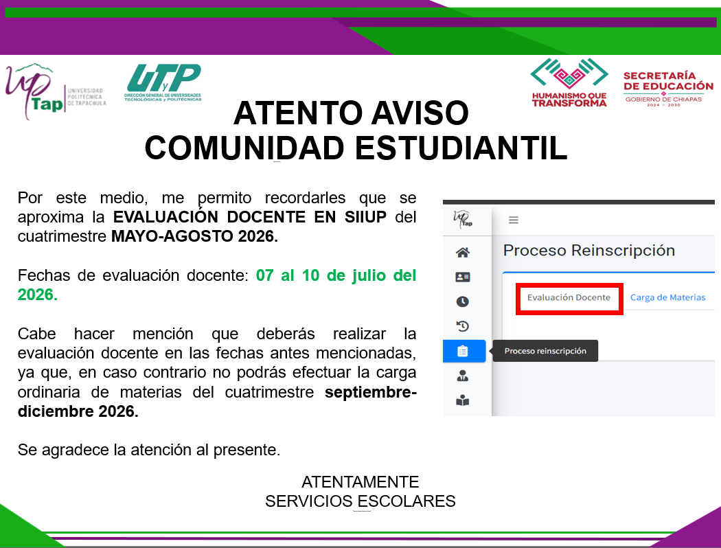 AVISO EVALUACIÓN DOCENTE