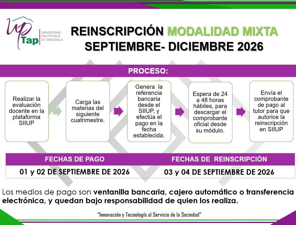 REINSCRIPCIÓN MODALIDAD MIXTA