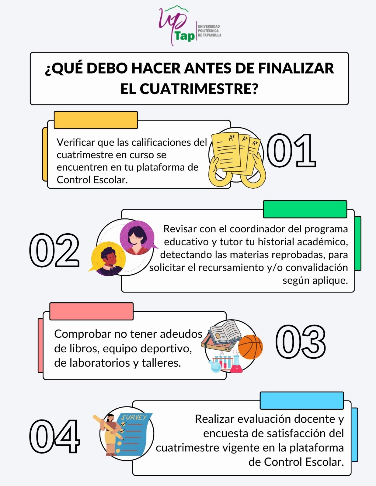 RECOMENDACIONES ANTES DEL CIERRE DEL CUATRIMESTRE MAY-AGO 26