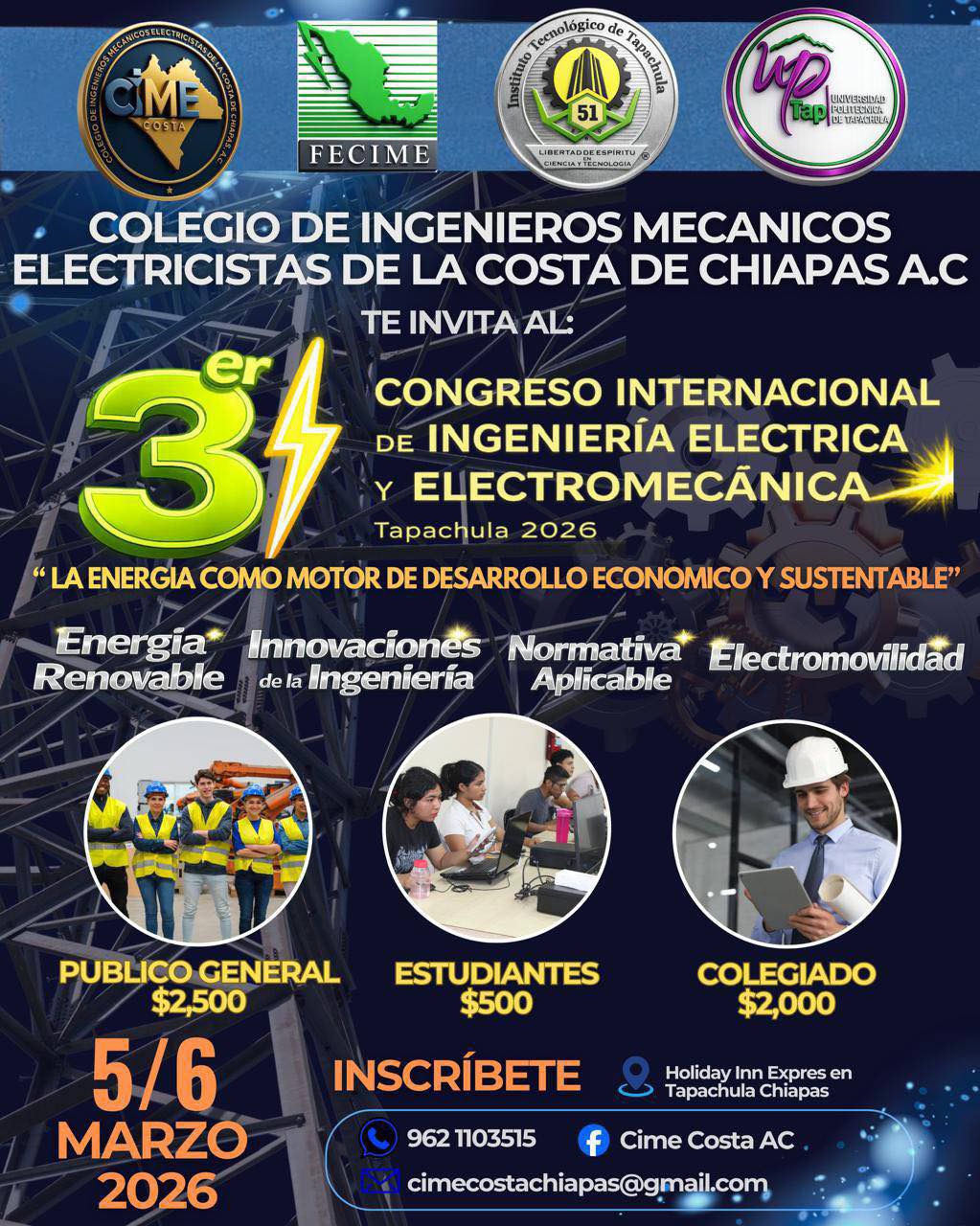 3er Congreso Internacional de Ingeniería Eléctrica y Electromecánica